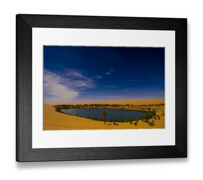 Framed Print : Libya, Fezzan, desert Erg Ubari, Gabraoun lake