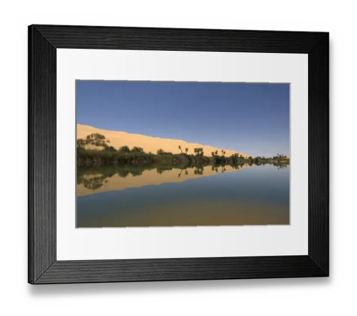 Framed Print : Umm El Ma lake, Erg Awbari, Sahara desert, Fezzan, Libya