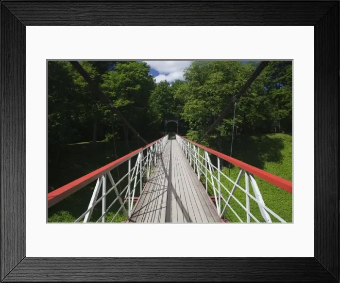 Framed Print : Estonia, Southwestern Estonia, Viljandi, Castle Park, Suspension Footbridge, b. 1931 Framed Print : Estonia, Southwestern Estonia, Viljandi, Castle Park, Suspension Footbridge, b. 1931