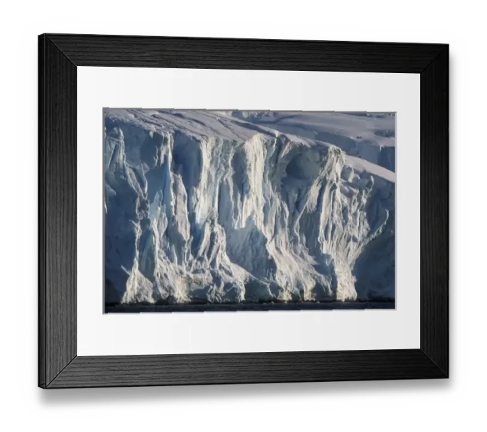 Framed Print : Antarctica, Wiencke Island, Afternoon sun lights blue ice face of tidewater glaciers