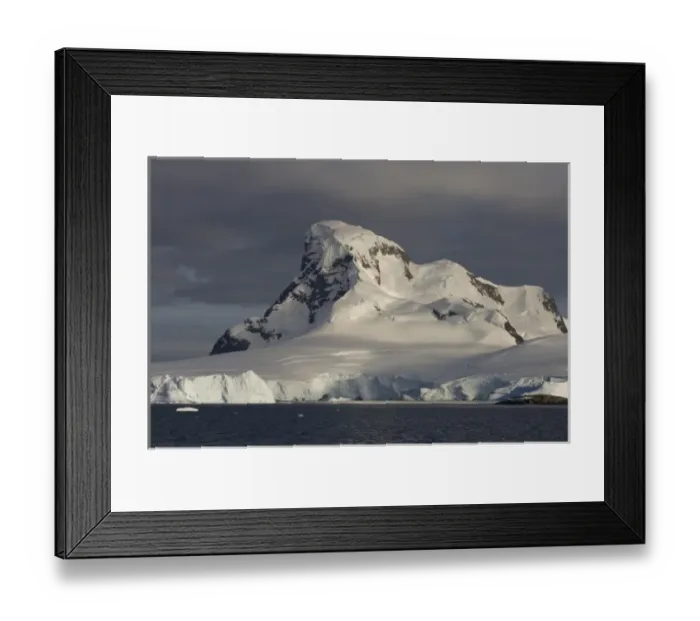 Framed Print : frozen glacial mountain landscape along the western Antarctic peninsula, Antarctica Framed Print : frozen glacial mountain landscape along the western Antarctic peninsula, Antarctica