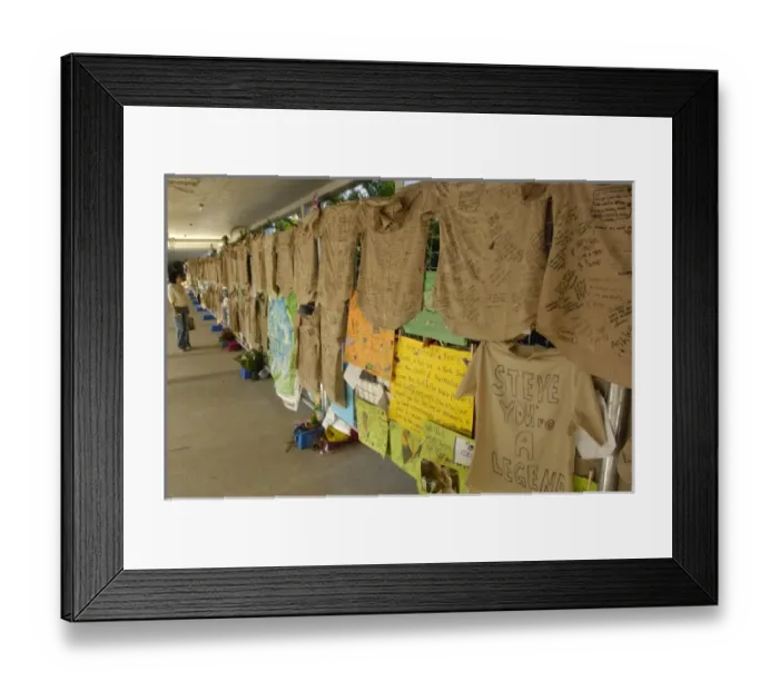 Framed Print : Mementos to Steve Irwin at Australia Zoo. Queensland. AUSTRALIA. These photos were Framed Print : Mementos to Steve Irwin at Australia Zoo. Queensland. AUSTRALIA. These photos were