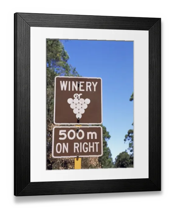 Framed Print : Australia, Margaret River. Winegrowing sign Framed Print : Australia, Margaret River. Winegrowing sign