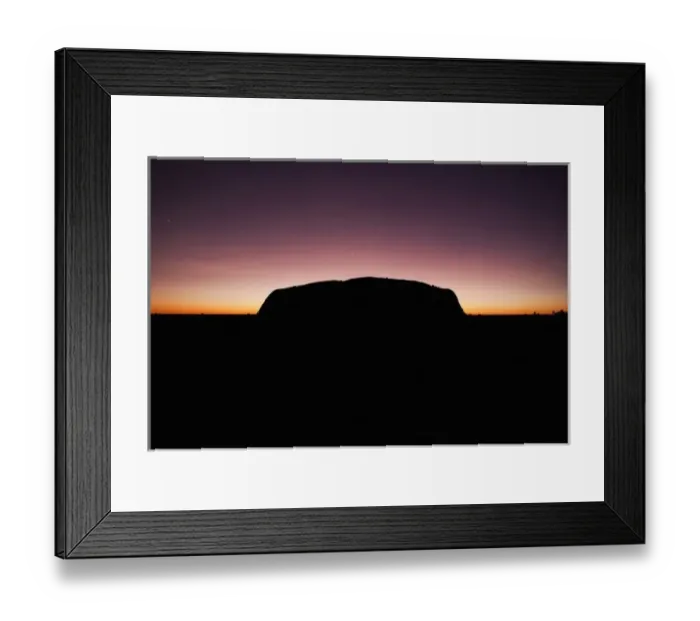 Framed Print : Australia, Northern Territory, Uluru-Kata Tjuta National Park. Rising sun silhouettes