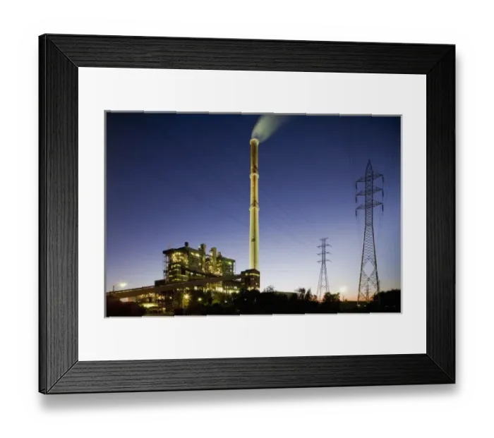 Framed Print : Australia, South Australia, Port Augusta, Plume of smoke rises from smokestack Framed Print : Australia, South Australia, Port Augusta, Plume of smoke rises from smokestack