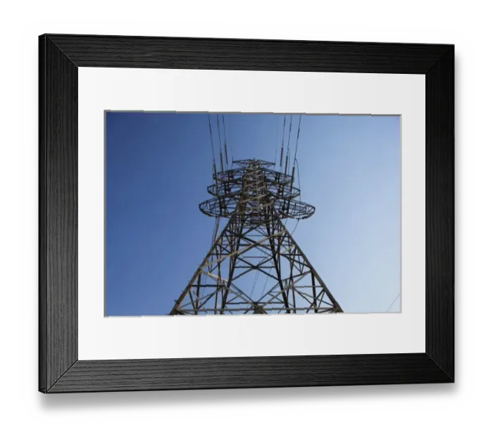 Framed Print : Australia, Victoria, High tension wires and power pylon near coal-fired Hazelwood Framed Print : Australia, Victoria, High tension wires and power pylon near coal-fired Hazelwood