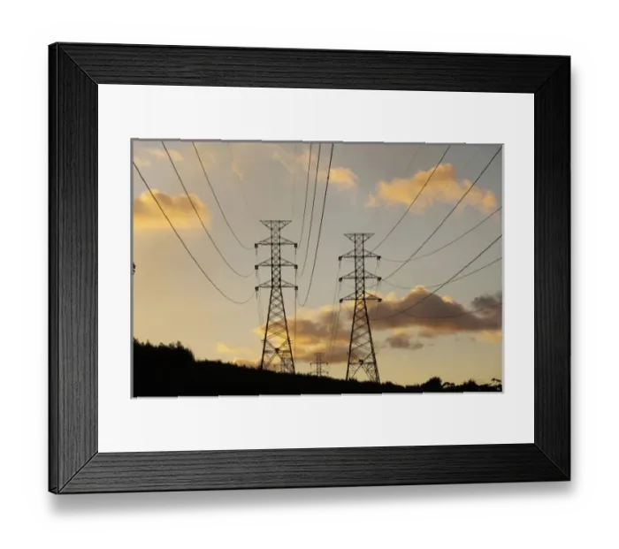 Framed Print : Australia, Victoria, Yallourn, Electrical transmission lines Framed Print : Australia, Victoria, Yallourn, Electrical transmission lines