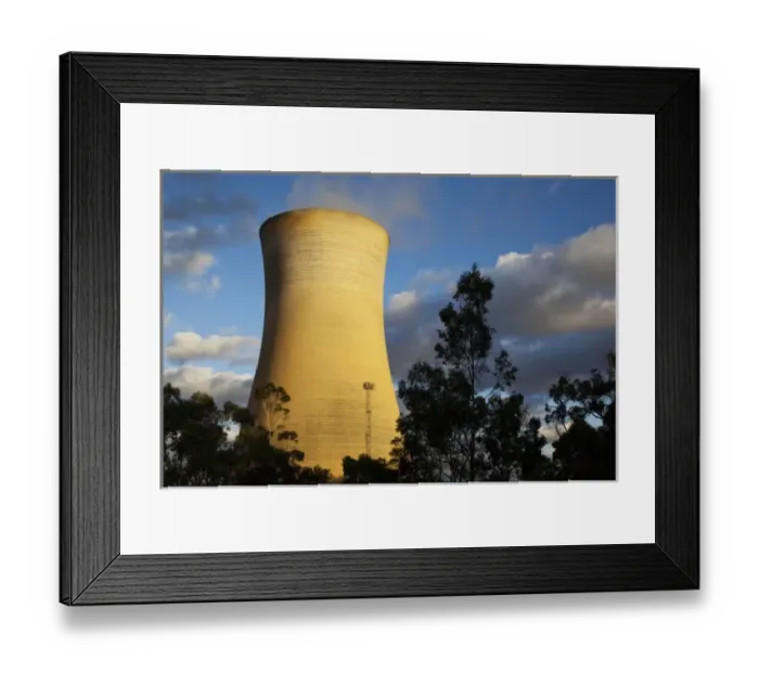Framed Print : Australia, Victoria, Yallourn, Steam rises from cooling towers at coal-fired Tru Framed Print : Australia, Victoria, Yallourn, Steam rises from cooling towers at coal-fired Tru