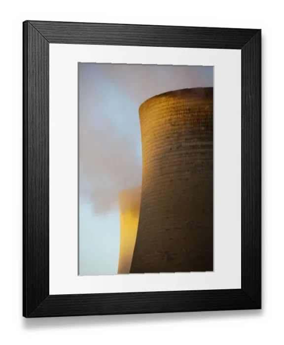 Framed Print : Australia, Victoria, Yallourn, Steam venting from cooling towers at coal-fired