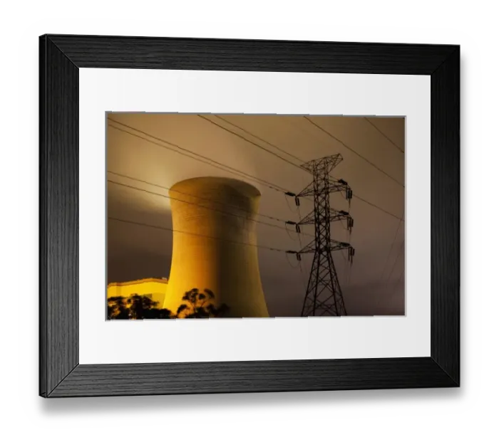 Framed Print : Australia, Victoria, Yallourn, Time exposure of Tru Energy coal-fired power station Framed Print : Australia, Victoria, Yallourn, Time exposure of Tru Energy coal-fired power station