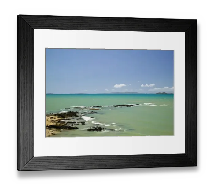 Framed Print : Australia, Queensland, Capricorn Coast, Emu Park. Emu Park Main Beach from Churchill Lookout Framed Print : Australia, Queensland, Capricorn Coast, Emu Park. Emu Park Main Beach from Churchill Lookout