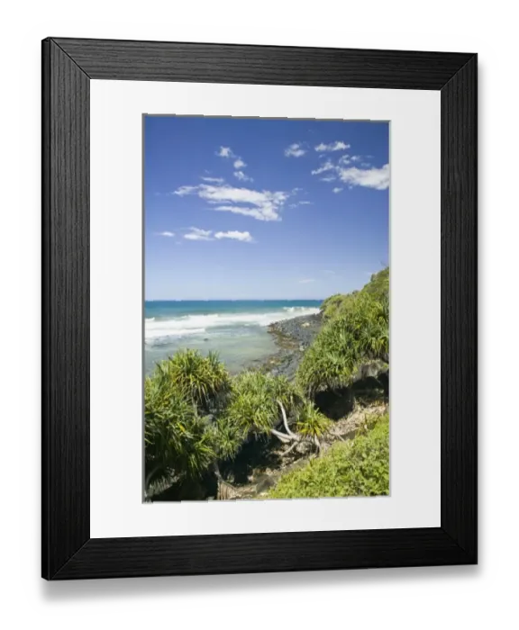 Framed Print : Australia, Queensland, Gold Coast, Burleigh Heads. Seaside View from Burleigh Head National Park Framed Print : Australia, Queensland, Gold Coast, Burleigh Heads. Seaside View from Burleigh Head National Park
