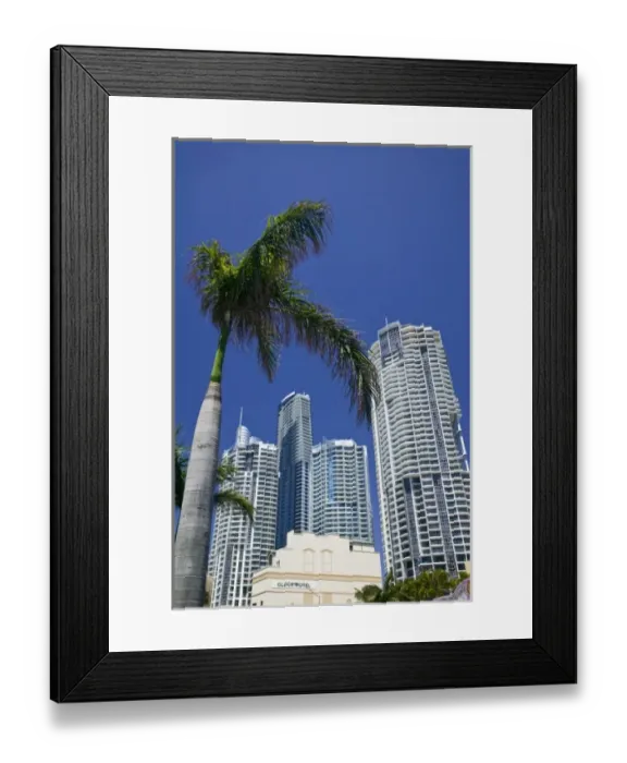 Framed Print : Australia, Queensland, Gold Coast, Surfers Paradise. Downtown / Skyline Towers Framed Print : Australia, Queensland, Gold Coast, Surfers Paradise. Downtown / Skyline Towers