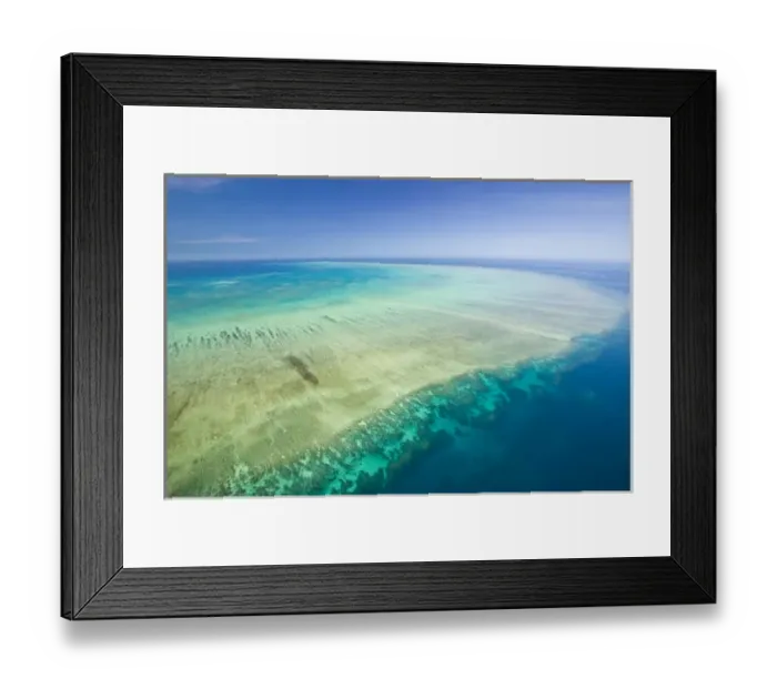 Framed Print : Australia, Queensland, North Coast, Cairns Area. The Great Barrier Reef- Aerial View