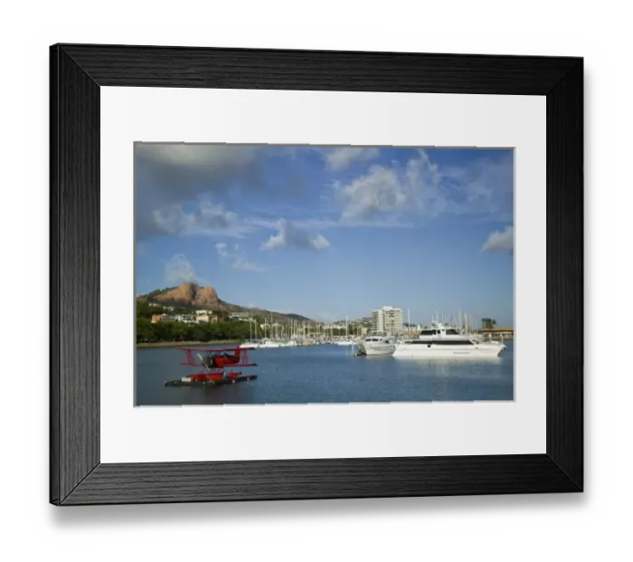 Framed Print : Australia, Queensland, North Coast, Townsville. Marina Area and Castle Hill with Framed Print : Australia, Queensland, North Coast, Townsville. Marina Area and Castle Hill with