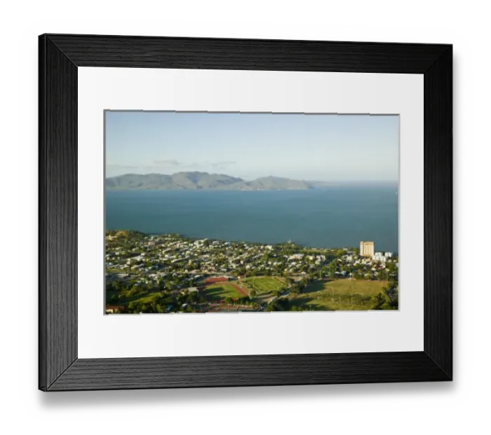 Framed Print : Australia, Queensland, North Coast, Townsville. View towards Sandy Beach and Cleveland Framed Print : Australia, Queensland, North Coast, Townsville. View towards Sandy Beach and Cleveland