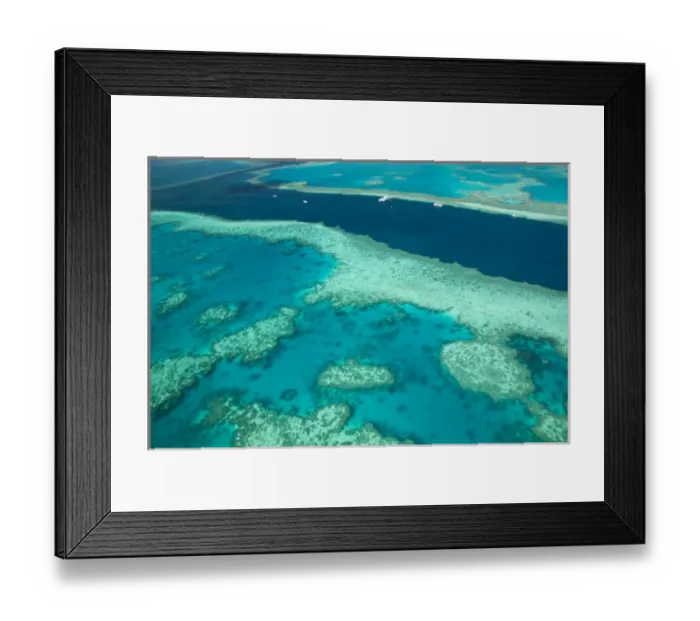Framed Print : Australia, Queensland, Whitsunday Coast, Great Barrier Reef. Aerial of the Great Framed Print : Australia, Queensland, Whitsunday Coast, Great Barrier Reef. Aerial of the Great