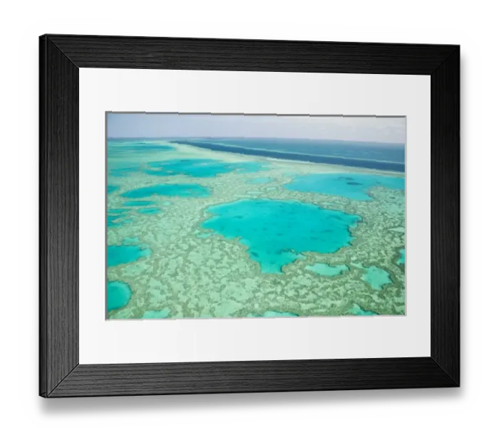 Framed Print : Australia, Queensland, Whitsunday Coast, Great Barrier Reef. Aerial of the Great Framed Print : Australia, Queensland, Whitsunday Coast, Great Barrier Reef. Aerial of the Great