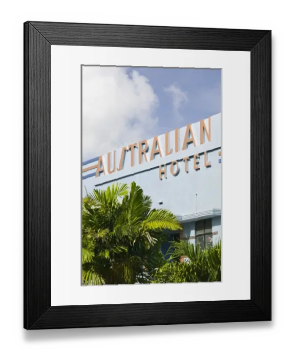 Framed Print : Australia, Queensland, Whitsunday Coast, Mackay. Art Deco Australian Hotel Framed Print : Australia, Queensland, Whitsunday Coast, Mackay. Art Deco Australian Hotel