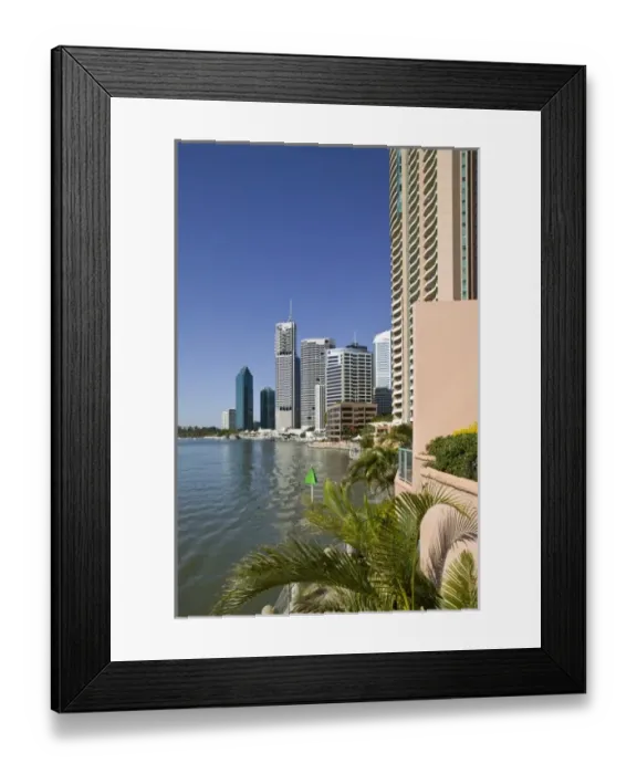 Framed Print : Australia, State of Queensland, Brisbane. Highrise office buildings at Riverside Framed Print : Australia, State of Queensland, Brisbane. Highrise office buildings at Riverside