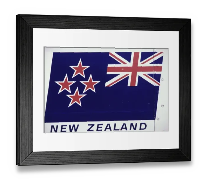 Framed Print : Oceania, New Zealand. Flag sign Framed Print : Oceania, New Zealand. Flag sign