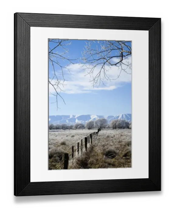 Framed Print : Hoar Frost and Farmland near Oturehua, Central Otago, South Island, New Zealand Framed Print : Hoar Frost and Farmland near Oturehua, Central Otago, South Island, New Zealand