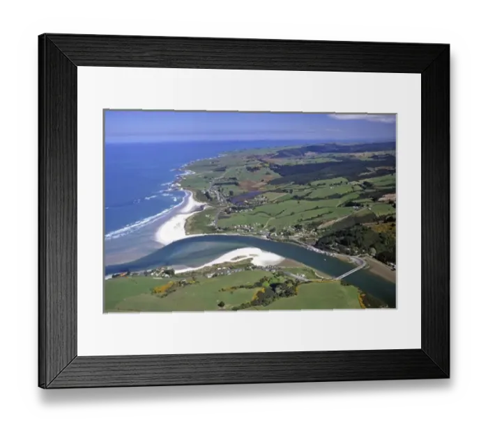 Framed Print : Taieri Mouth, south of Dunedin - aerial