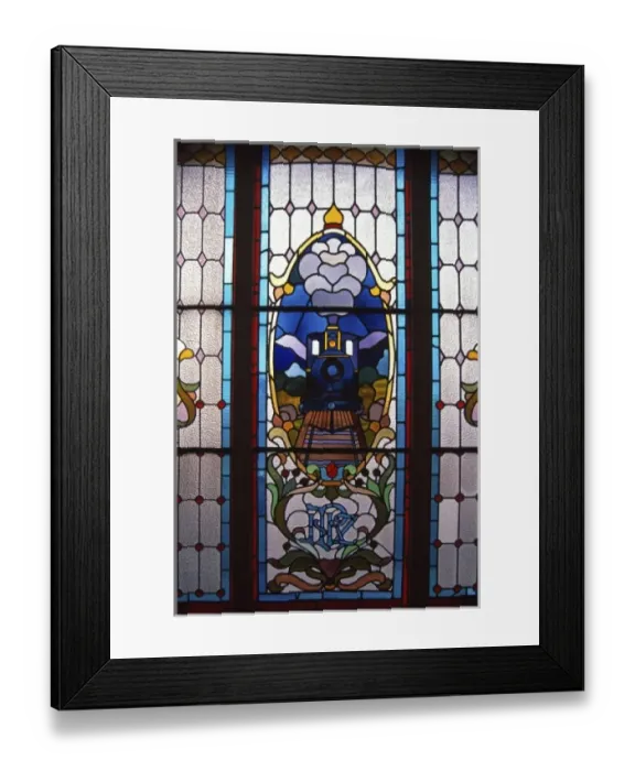 Framed Print : Stained Glass Window, Dunedin, New Zealand Railway Station