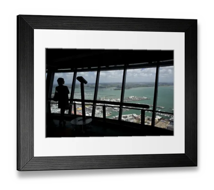 Framed Print : View of Waitemata Harbour from Skytower, Auckland, North Island, New Zealand