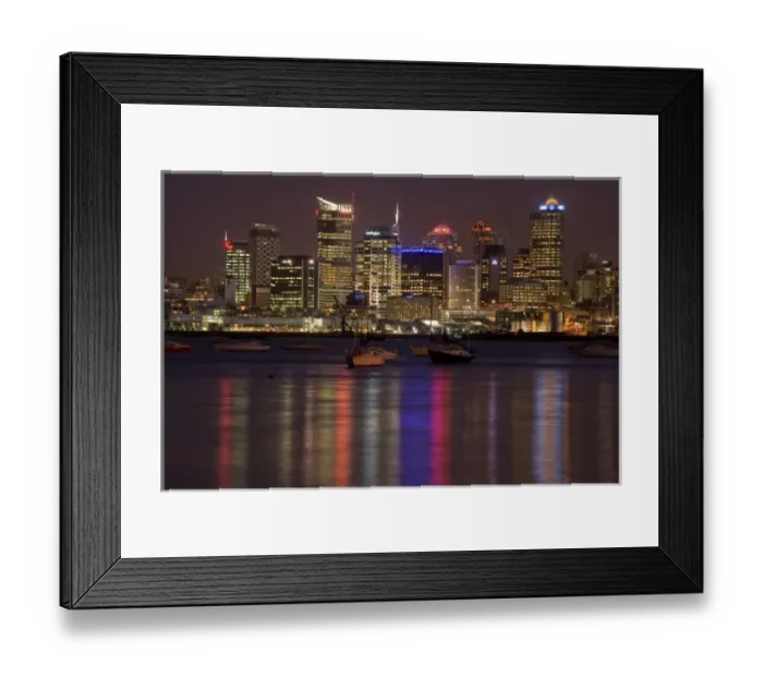 Framed Print : Auckland Central Business District and Waitemata Harbour, North Island, New Zealand