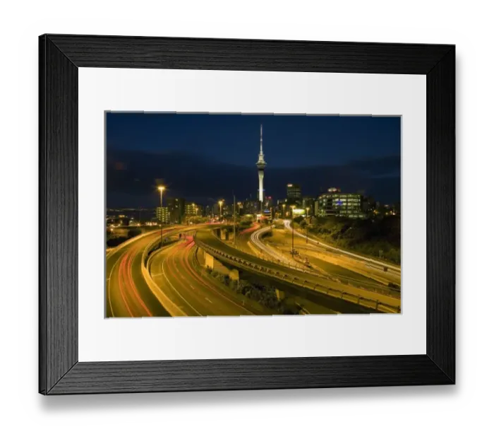 Framed Print : Motorways and Skytower, Auckland, North Island, New Zealand Framed Print : Motorways and Skytower, Auckland, North Island, New Zealand