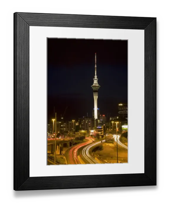 Framed Print : Motorways and Skytower, Auckland, North Island, New Zealand Framed Print : Motorways and Skytower, Auckland, North Island, New Zealand