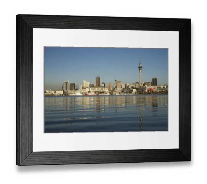 Framed Print : Skytower and Auckland Central Business District, St Marys Bay, Auckland, North Island, New Zealand