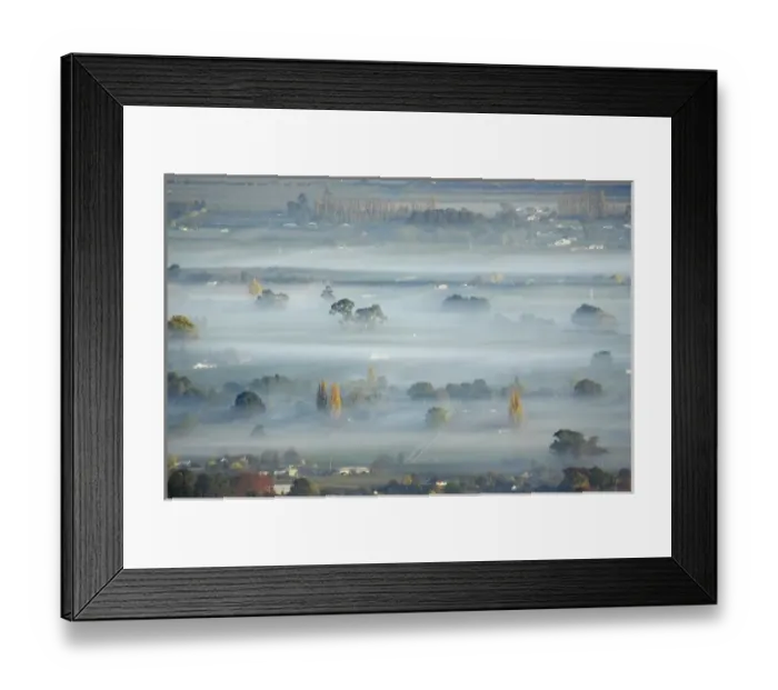 Framed Print : View from Te Mata Peak of Early Morning Mist over Havelock North, Hawkes Bay, North Island Framed Print : View from Te Mata Peak of Early Morning Mist over Havelock North, Hawkes Bay, North Island