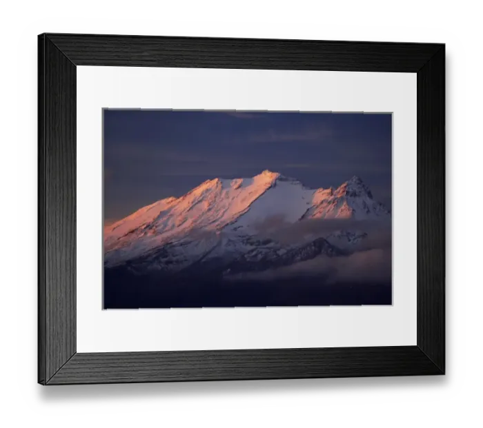 Framed Print : Last Light, Mt Ruapehu, Tongariro National Park, Central Plateau, North Island, New Framed Print : Last Light, Mt Ruapehu, Tongariro National Park, Central Plateau, North Island, New