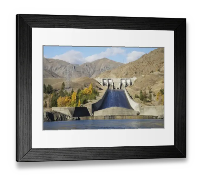 Framed Print : Lake Aviemore and Benmore Dam, Waitaki Valley, North Otago, South Island, New Zealand