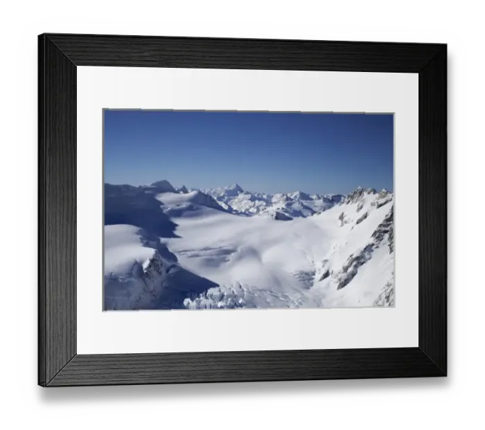 Framed Print : Tasman Glacier, Aoraki  /  Mt Cook National Park, South Island, New Zealand - aerial