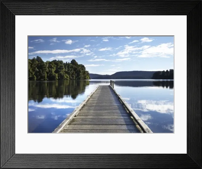 Framed Print : Jetty, Lake Mapourika, West Coast, South Island, New Zealand Framed Print : Jetty, Lake Mapourika, West Coast, South Island, New Zealand
