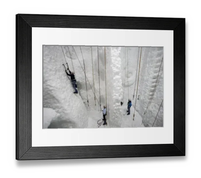 Framed Print : Indoor Ice Climbing, Hukawai Glacier Centre, Franz Josef Glacier, West Coast, South Island Framed Print : Indoor Ice Climbing, Hukawai Glacier Centre, Franz Josef Glacier, West Coast, South Island
