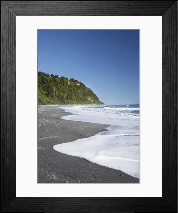 Framed Print : Beach, Okarito, West Coast, South Island, New Zealand