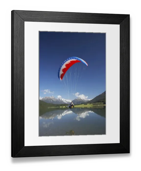 Framed Print : Paraglider, Diamond Lake, Paradise, near Glenorchy, Queenstown Region, South Island Framed Print : Paraglider, Diamond Lake, Paradise, near Glenorchy, Queenstown Region, South Island