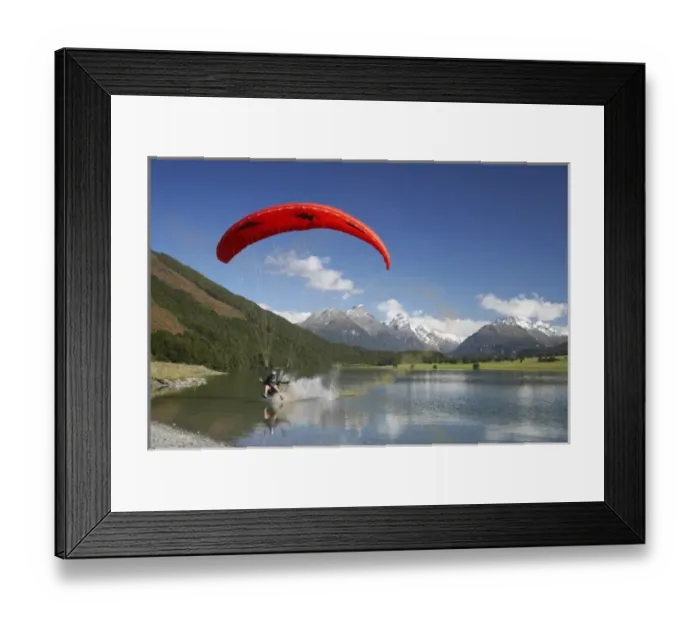 Framed Print : Paraglider, Diamond Lake, Paradise, near Glenorchy, Queenstown Region, South Island Framed Print : Paraglider, Diamond Lake, Paradise, near Glenorchy, Queenstown Region, South Island