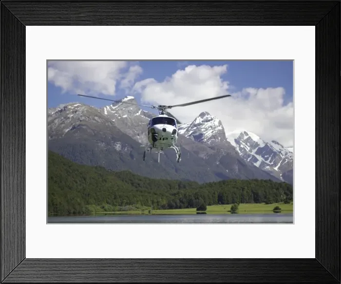 Framed Print : Helicopter, Diamond Lake, Paradise, near Glenorchy, Queenstown Region, South Island