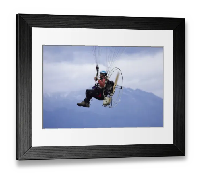 Framed Print : Paramotor, Wanaka, South Island, New Zealand Framed Print : Paramotor, Wanaka, South Island, New Zealand