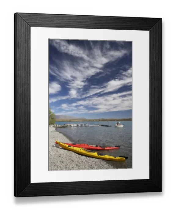 Framed Print : Kayaks, Lake Ohau, Mackenzie Country, South Canterbury, South Island, New Zealand Framed Print : Kayaks, Lake Ohau, Mackenzie Country, South Canterbury, South Island, New Zealand