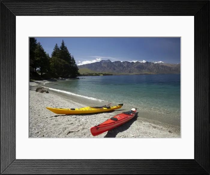 Framed Print : Kayak and The Remarkables, Lake Wakatipu, Queenstown, South Island, New Zealand Framed Print : Kayak and The Remarkables, Lake Wakatipu, Queenstown, South Island, New Zealand