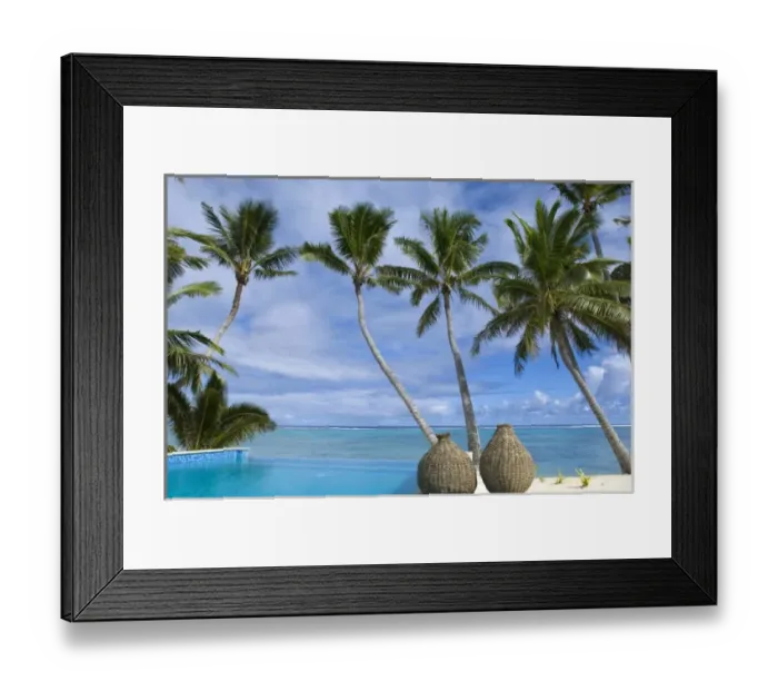 Framed Print : Cook Islands, Rarotonga. Hotel pool surrounded by palm trees Framed Print : Cook Islands, Rarotonga. Hotel pool surrounded by palm trees