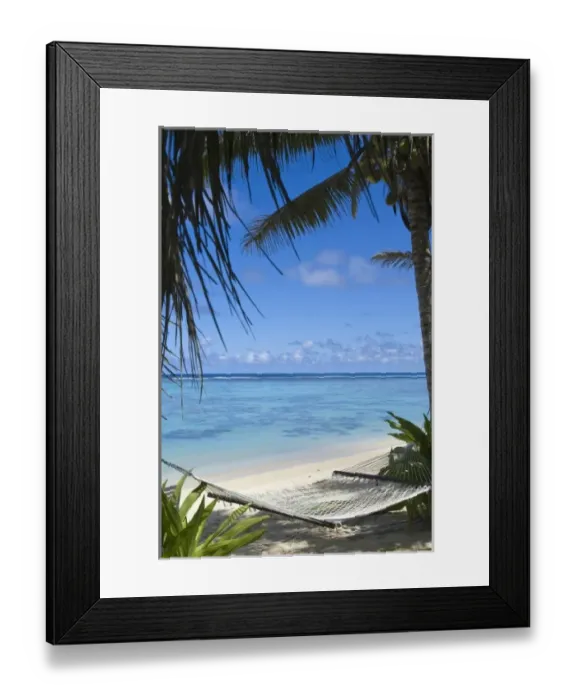 Framed Print : Cook Islands, Rarotonga. Beach hammock Framed Print : Cook Islands, Rarotonga. Beach hammock