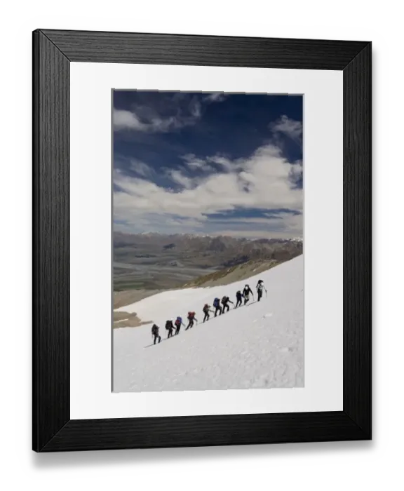 Framed Print : New Zealand, South Island, Potts Range. NOLS course climbing an unnamed peak (elevation 2034m) Framed Print : New Zealand, South Island, Potts Range. NOLS course climbing an unnamed peak (elevation 2034m)