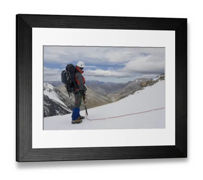 Framed Print : New Zealand, South Island, Arrowsmith Range. Cora Andrews mountaineering on Hakatere Peak Framed Print : New Zealand, South Island, Arrowsmith Range. Cora Andrews mountaineering on Hakatere Peak